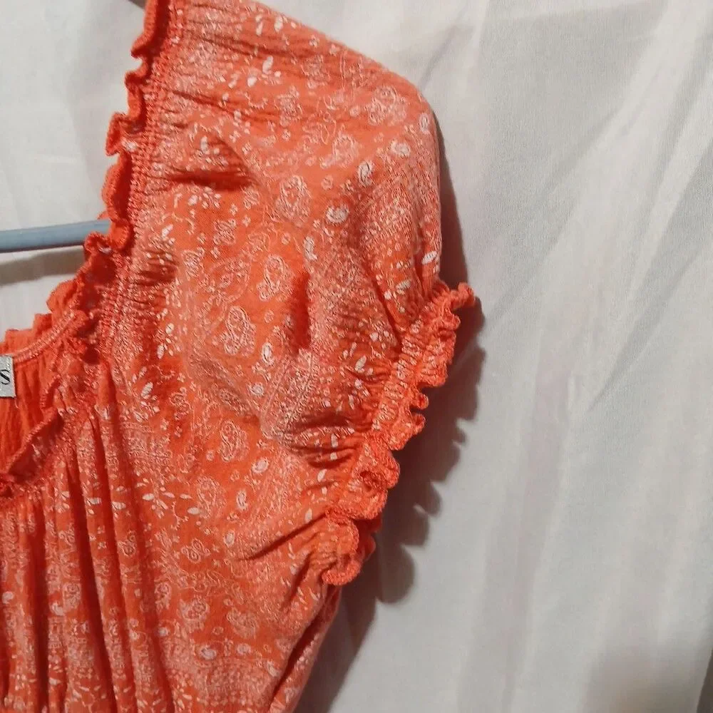 Almost Famous Juniors Summer Dress Size XL Carol Paisley Off Shoulder Midi